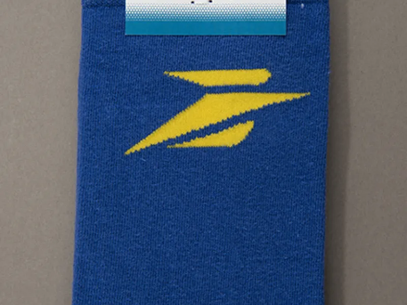 Vue 1 – chaussettes bleues 